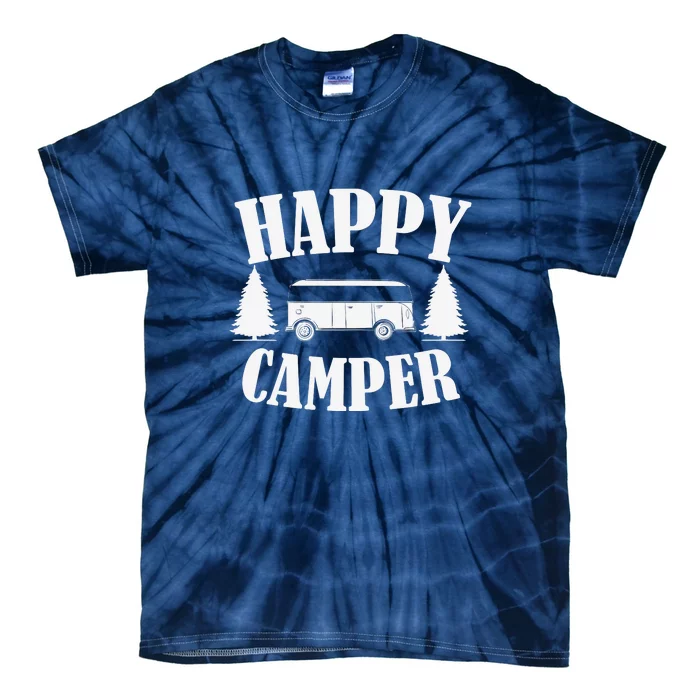 Happy Camper Trailer Outdoor Camping Gift Tie-Dye T-Shirt