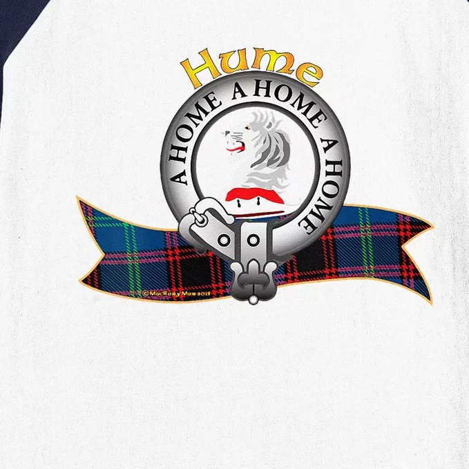 Hume Clan Tartan Crest Motto Baseball Sleeve Shirt