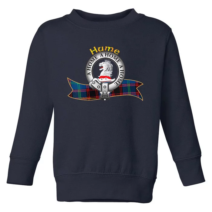 Hume Clan Tartan Crest Motto Toddler Sweatshirt