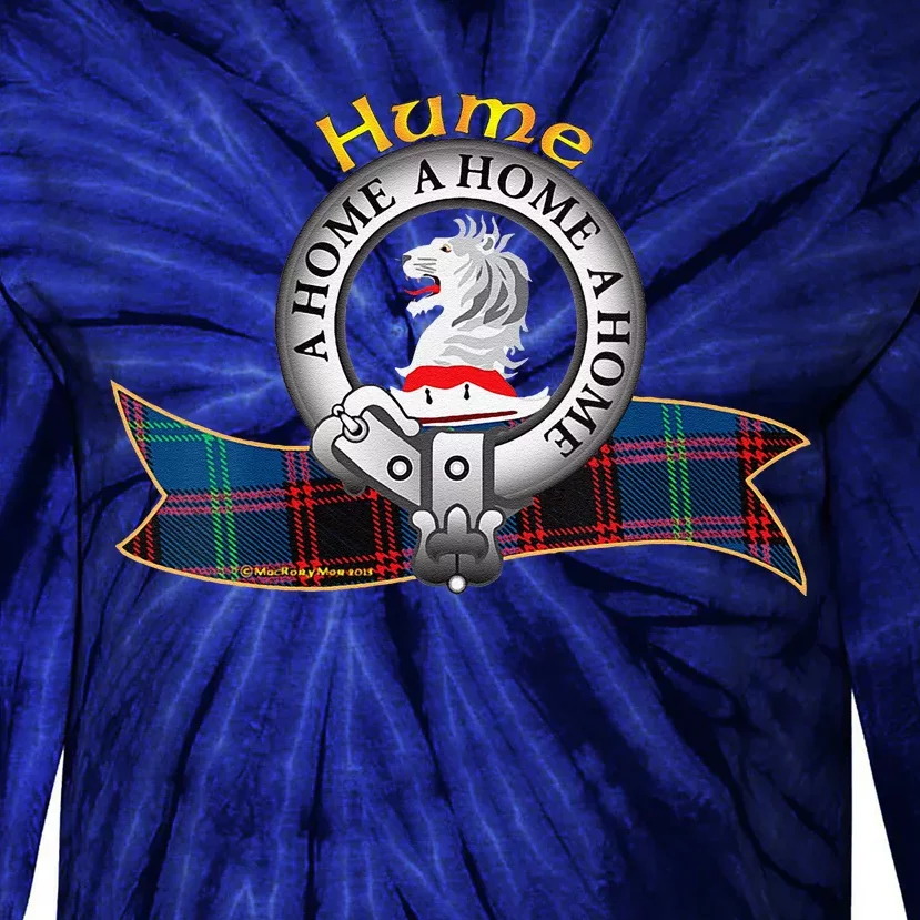 Hume Clan Tartan Crest Motto Tie-Dye Long Sleeve Shirt