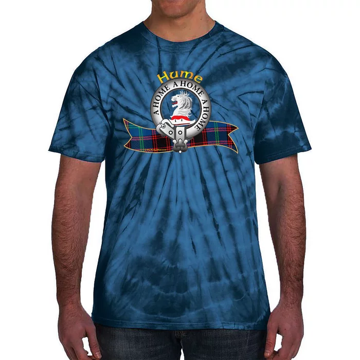 Hume Clan Tartan Crest Motto Tie-Dye T-Shirt