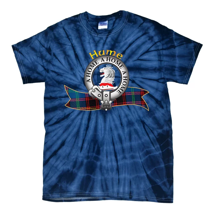 Hume Clan Tartan Crest Motto Tie-Dye T-Shirt