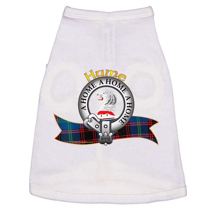 Hume Clan Tartan Crest Motto Doggie Tank