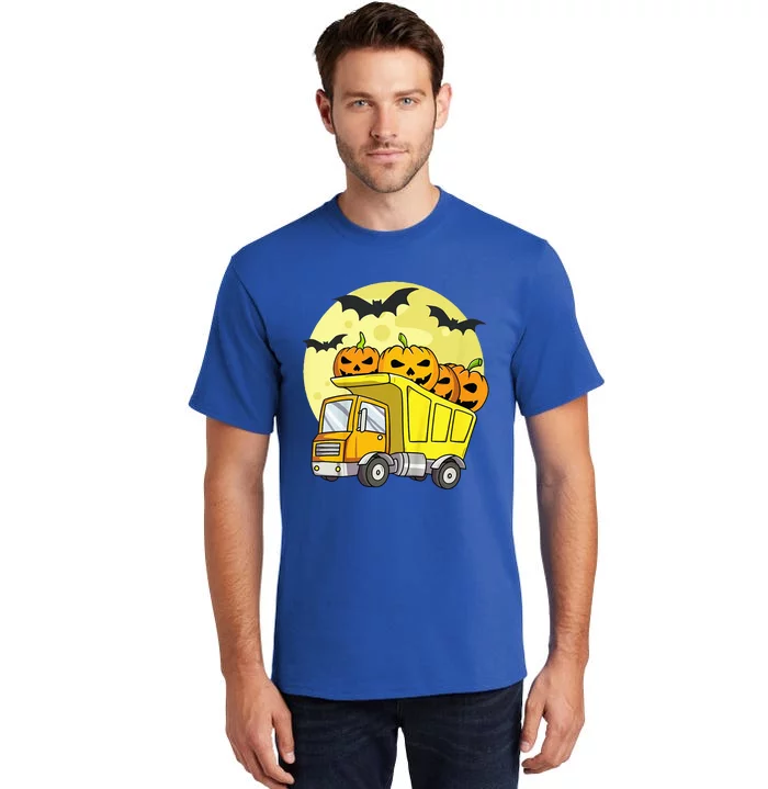 Halloween Construction Truck Pumpkin Tall T-Shirt