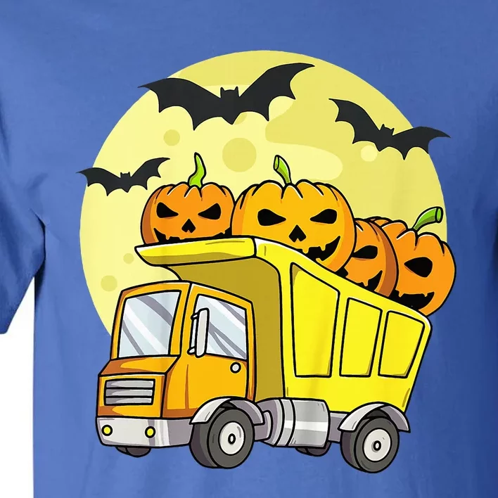 Halloween Construction Truck Pumpkin Tall T-Shirt