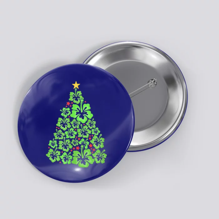 Hawaiian Christmas Tree Mele Kalikimaka Hawaii Tropical Button