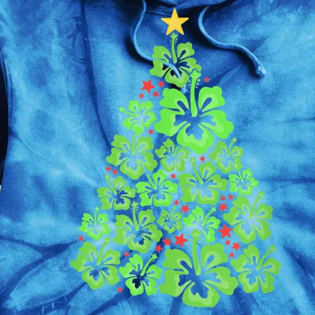 Hawaiian Christmas Tree Mele Kalikimaka Hawaii Tropical Tie Dye Hoodie