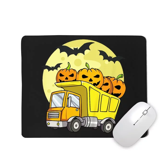 Halloween Construction Truck Pumpkin Mousepad