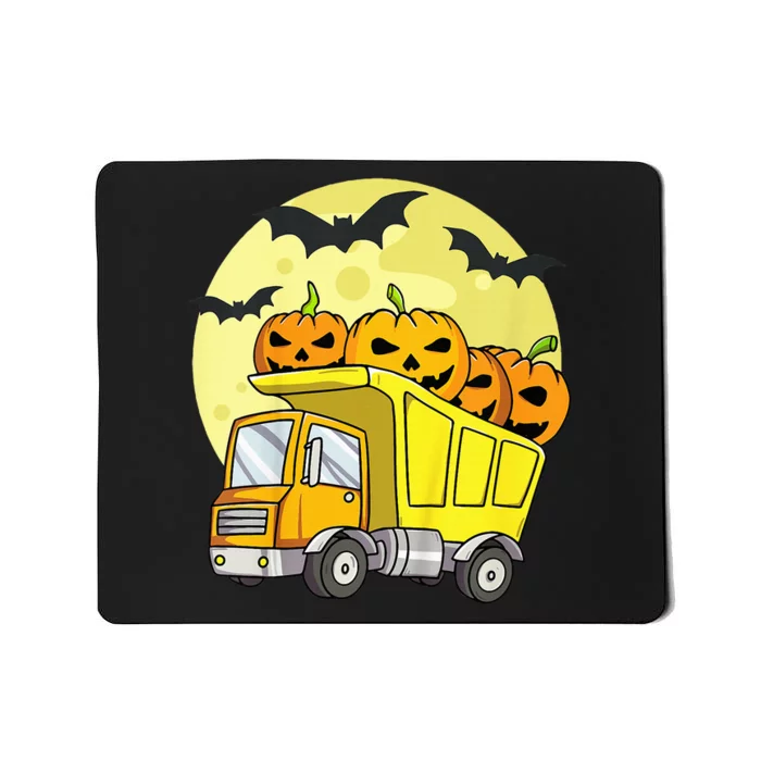 Halloween Construction Truck Pumpkin Mousepad