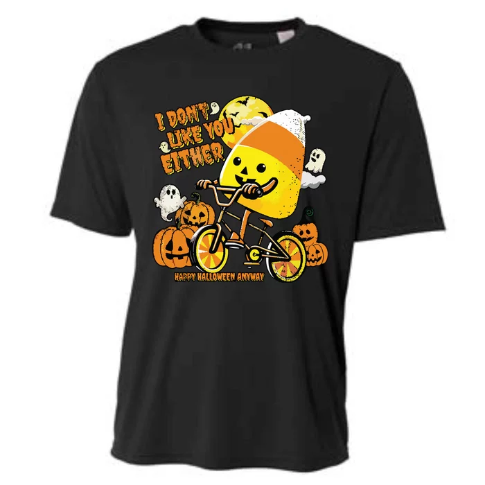 Halloween Costume Team Candy Corn I DonT Like You Either Cooling Performance Crew T-Shirt