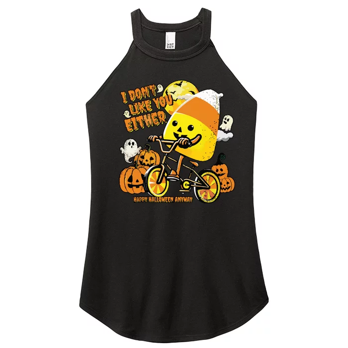 Halloween Costume Team Candy Corn I DonT Like You Either Women’s Perfect Tri Rocker Tank