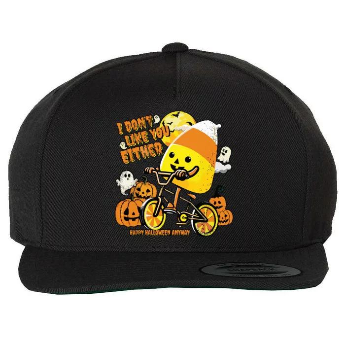 Halloween Costume Team Candy Corn I DonT Like You Either Wool Snapback Cap