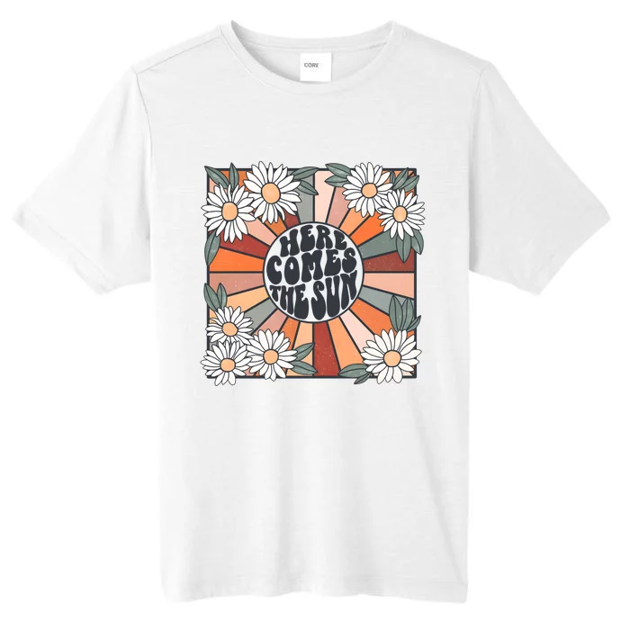 Here Comes The Sun Retro Flower Floral ChromaSoft Performance T-Shirt