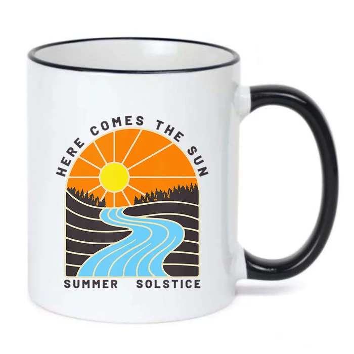 Here Comes The Sun Summer Solstice Black Color Changing Mug