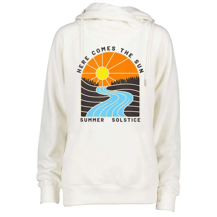 Here Comes The Sun Summer Solstice Womens Funnel Neck Pullover Hood