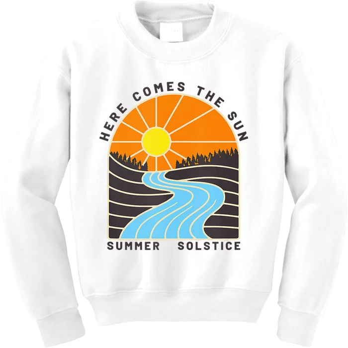 Here Comes The Sun Summer Solstice Kids Sweatshirt