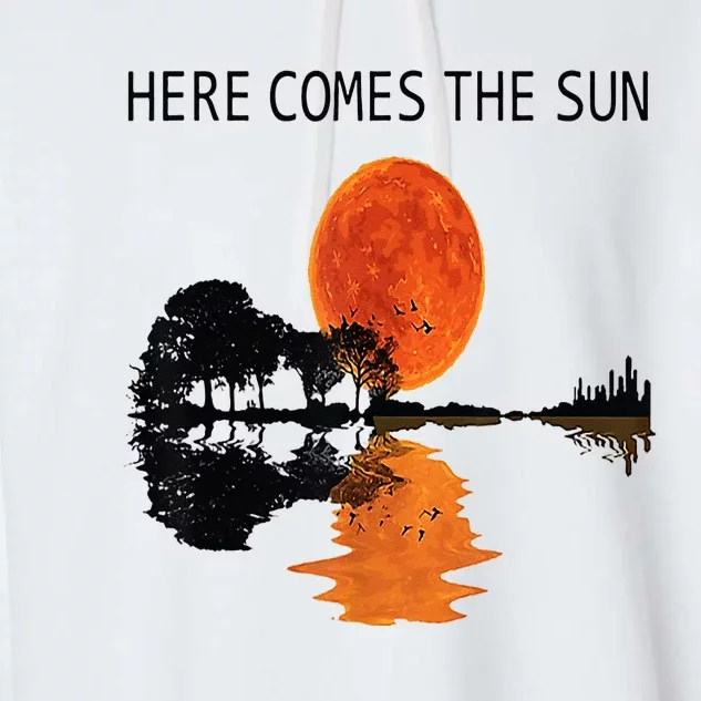 Here Comes The Sun Guitar Shadow Sunset Garment-Dyed Fleece Hoodie