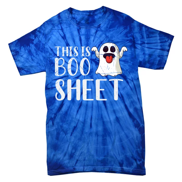 Halloween Costume Trick Or Treat Boo Sheet Funny Ghost Gift Tie-Dye T-Shirt