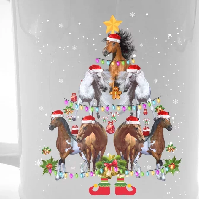 Horse Christmas Tree Xmas Merry Pajamas Xmas Horse Lover Gift Front & Back Beer Stein