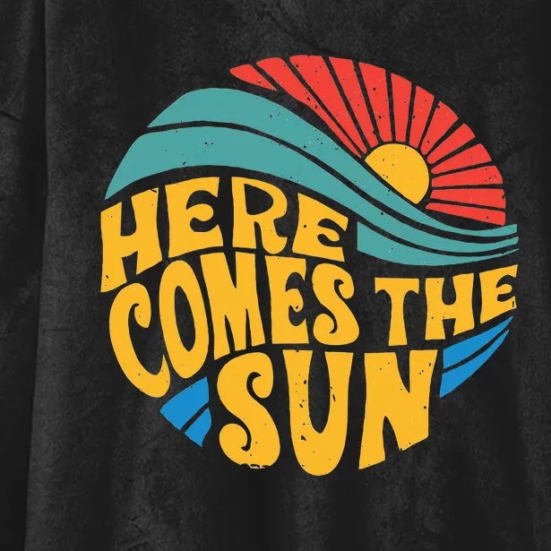 Here Comes The Sun Music Lover Graphic Hooded Wearable Blanket