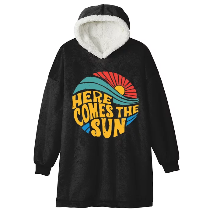 Here Comes The Sun Music Lover Graphic Hooded Wearable Blanket