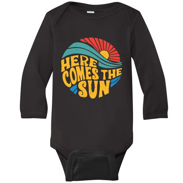 Here Comes The Sun Music Lover Graphic Baby Long Sleeve Bodysuit