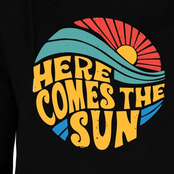 Here Comes The Sun Music Lover Graphic Womens Funnel Neck Pullover Hood