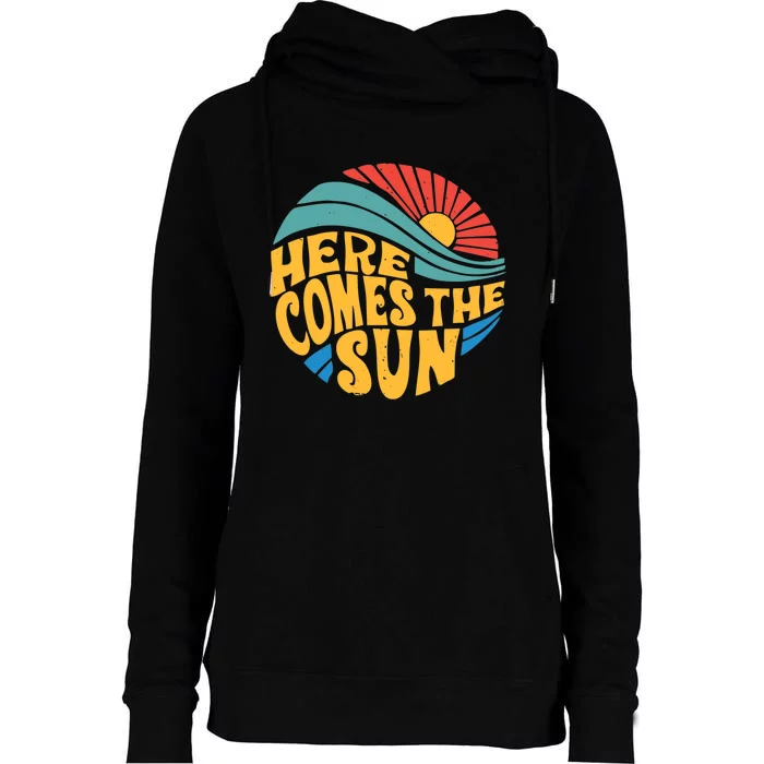 Here Comes The Sun Music Lover Graphic Womens Funnel Neck Pullover Hood