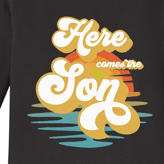 Here Comes The Son Baby Shower Family Matching Baby Long Sleeve Bodysuit