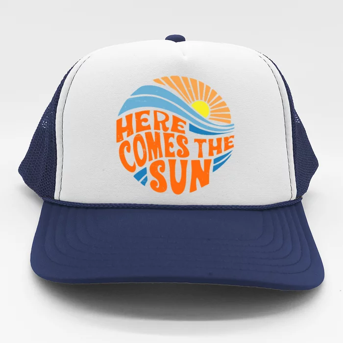 Here Comes The Sun Retro Summer Trucker Hat