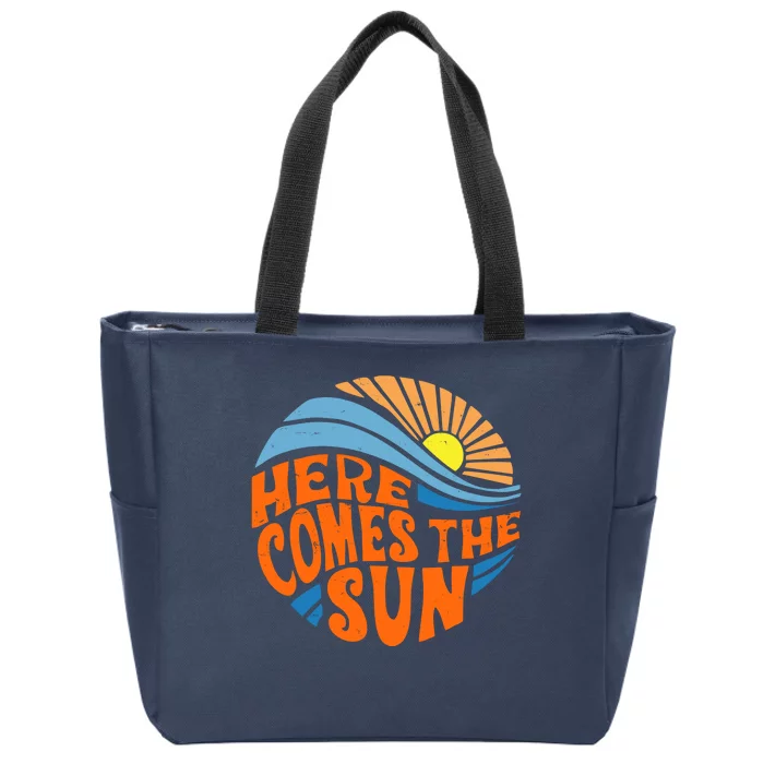 Here Comes The Sun Retro Summer Zip Tote Bag