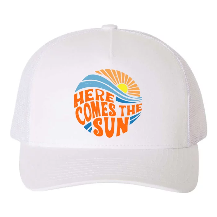 Here Comes The Sun Retro Summer Yupoong Adult 5-Panel Trucker Hat