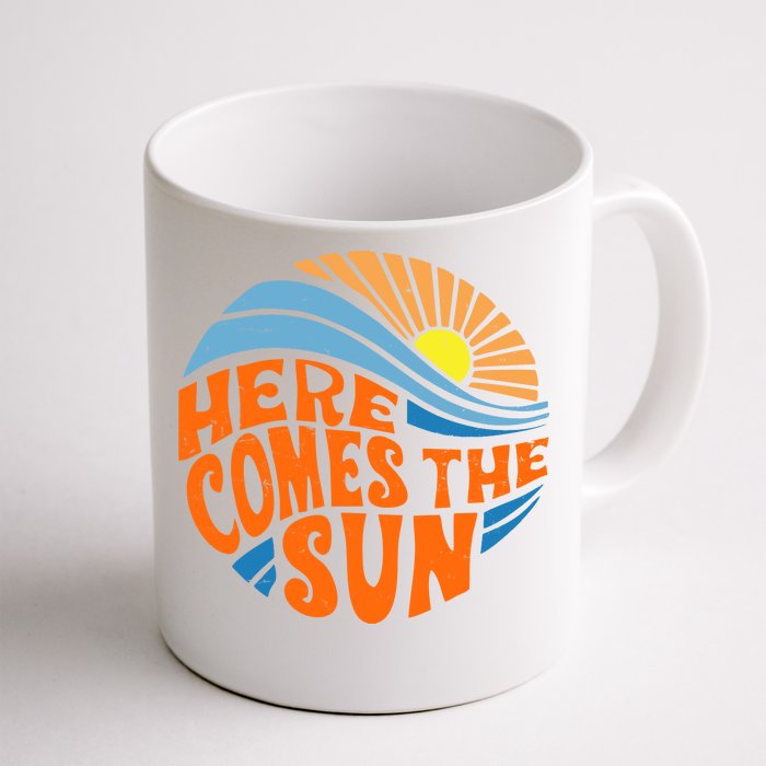 Here Comes The Sun Retro Summer Front & Back Coffee Mug