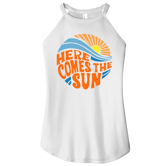 Here Comes The Sun Retro Summer Women’s Perfect Tri Rocker Tank