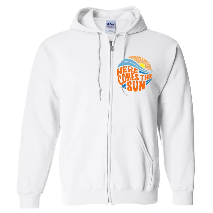 Here Comes The Sun Retro Summer Full Zip Hoodie