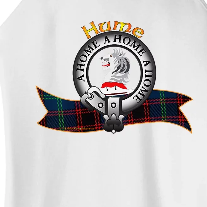 Hume Clan Tartan Crest Motto V Neck Women’s Perfect Tri Rocker Tank