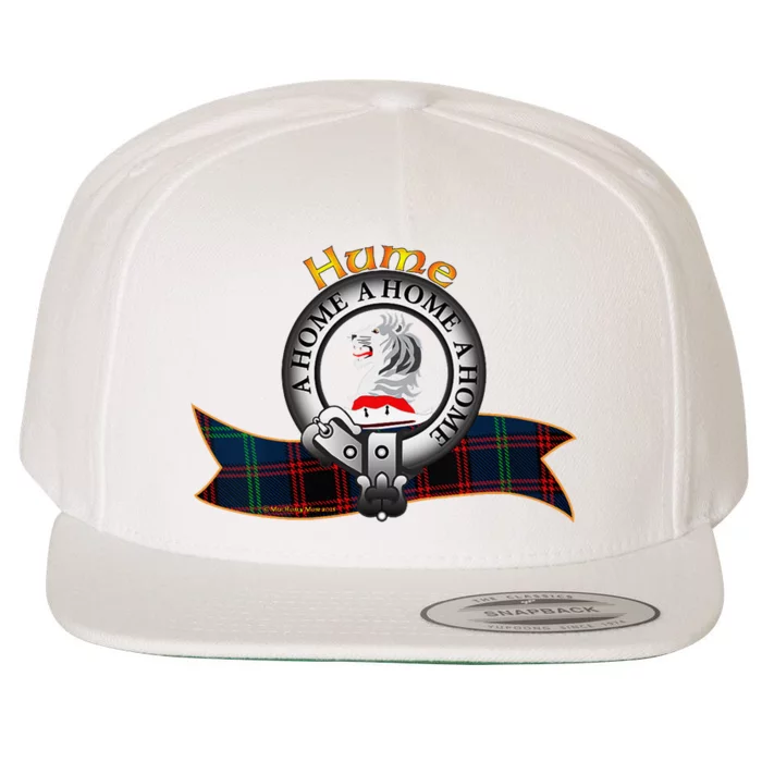 Hume Clan Tartan Crest Motto V Neck Wool Snapback Cap