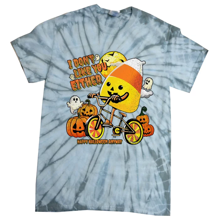 Halloween Costume Team Candy Corn I DonT Like You Either Tie-Dye T-Shirt