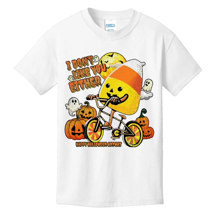 Halloween Costume Team Candy Corn I DonT Like You Either Kids T-Shirt