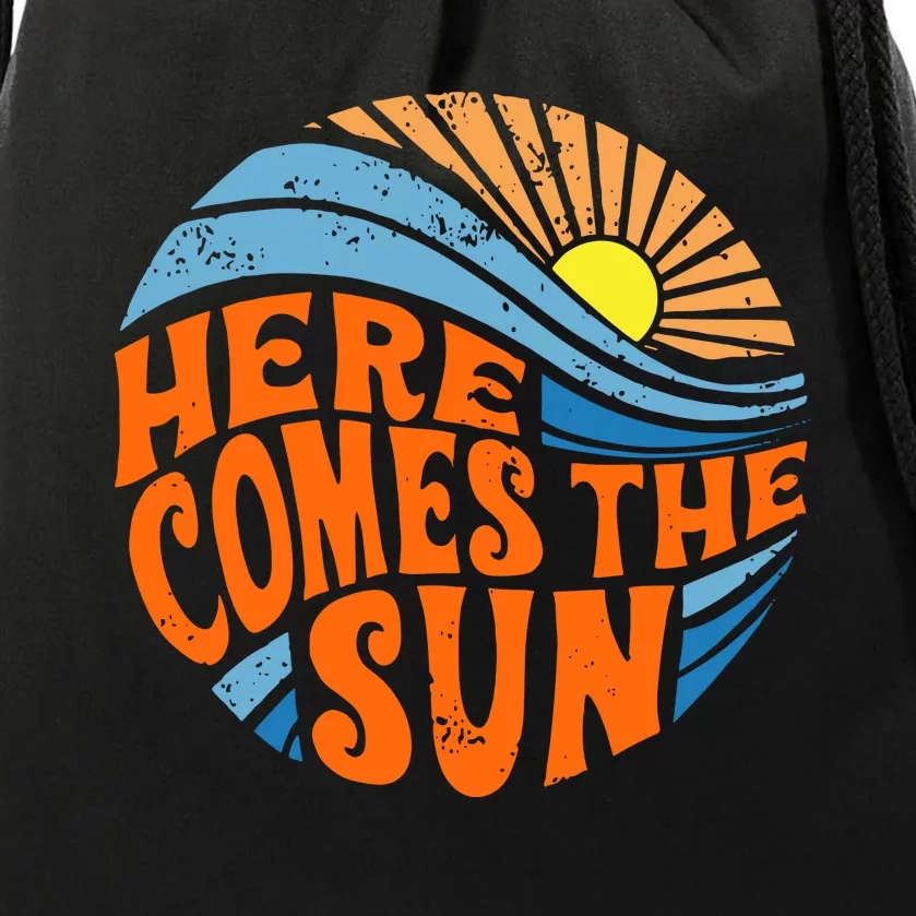 Here Comes The Sun  Beach  Summer Vacation Drawstring Bag