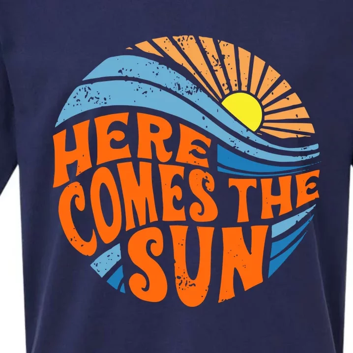 Here Comes The Sun  Beach  Summer Vacation Sueded Cloud Jersey T-Shirt