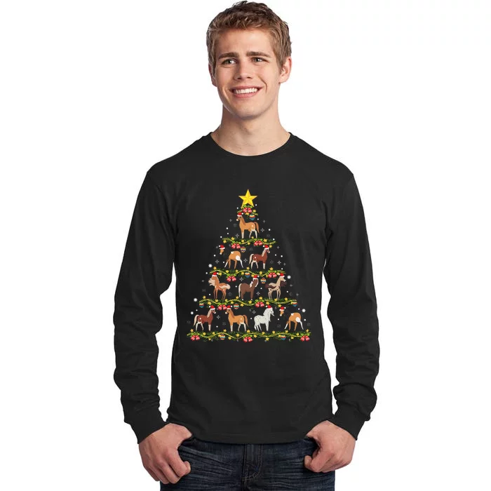 Horses Christmas Tree Horse Xmas Ornaments Tall Long Sleeve T-Shirt