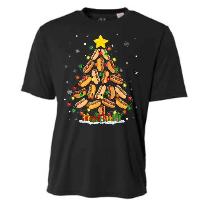 Hotdog Christmas Tree Merry Christmas Hotdog Lovers Cooling Performance Crew T-Shirt