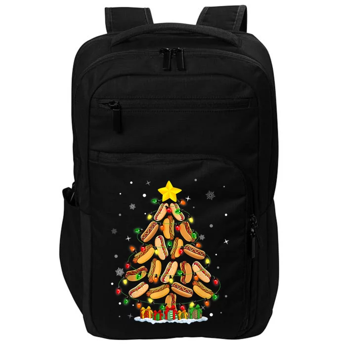 Hotdog Christmas Tree Merry Christmas Hotdog Lovers Impact Tech Backpack