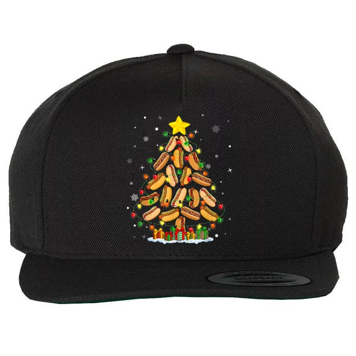 Hotdog Christmas Tree Merry Christmas Hotdog Lovers Wool Snapback Cap