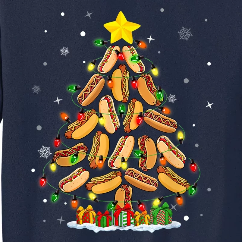 Hotdog Christmas Tree Merry Christmas Hotdog Lovers Tall Sweatshirt