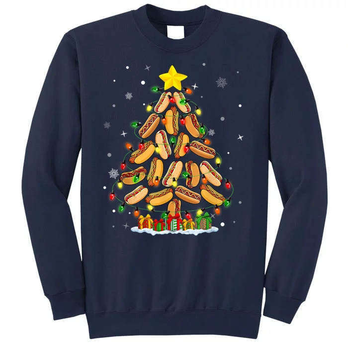 Hotdog Christmas Tree Merry Christmas Hotdog Lovers Tall Sweatshirt