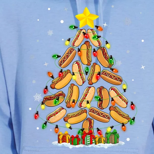 Hotdog Christmas Tree Merry Christmas Hotdog Lovers Unisex Surf Hoodie