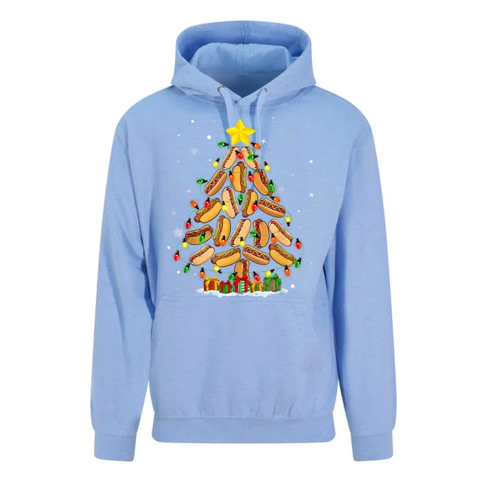 Hotdog Christmas Tree Merry Christmas Hotdog Lovers Unisex Surf Hoodie