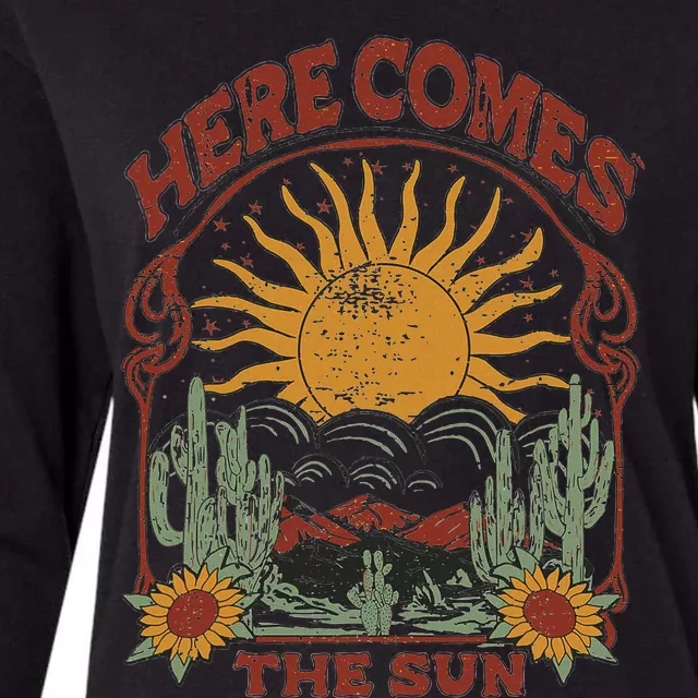 Here Comes The Sun Womens Cotton Relaxed Long Sleeve T-Shirt